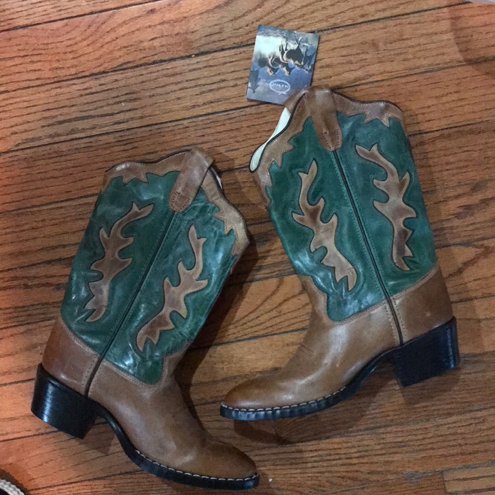 Old West 8181 Leather Cowboy Boots 115 Classic Tan Mad Dog - Unisex Big Kid 2.5